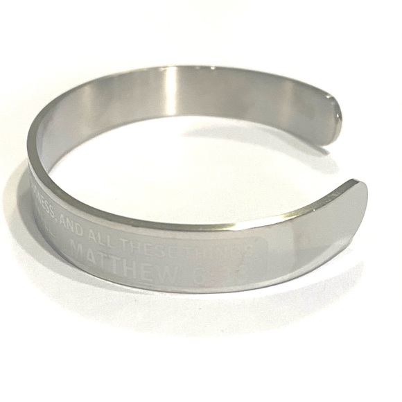 Religious Cuff Bracelet Matthew 6:33 Bible Verse - Picture 3 of 6